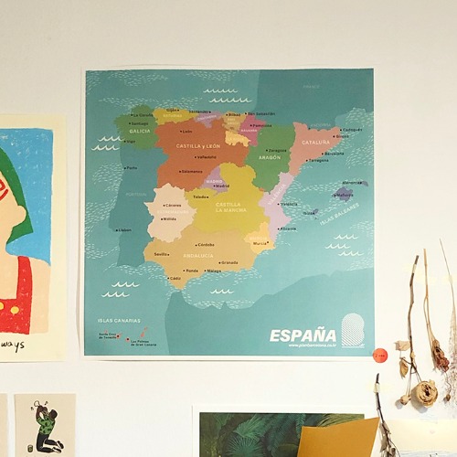 [포스터] 스페인 지도 포스터 / 플랜비